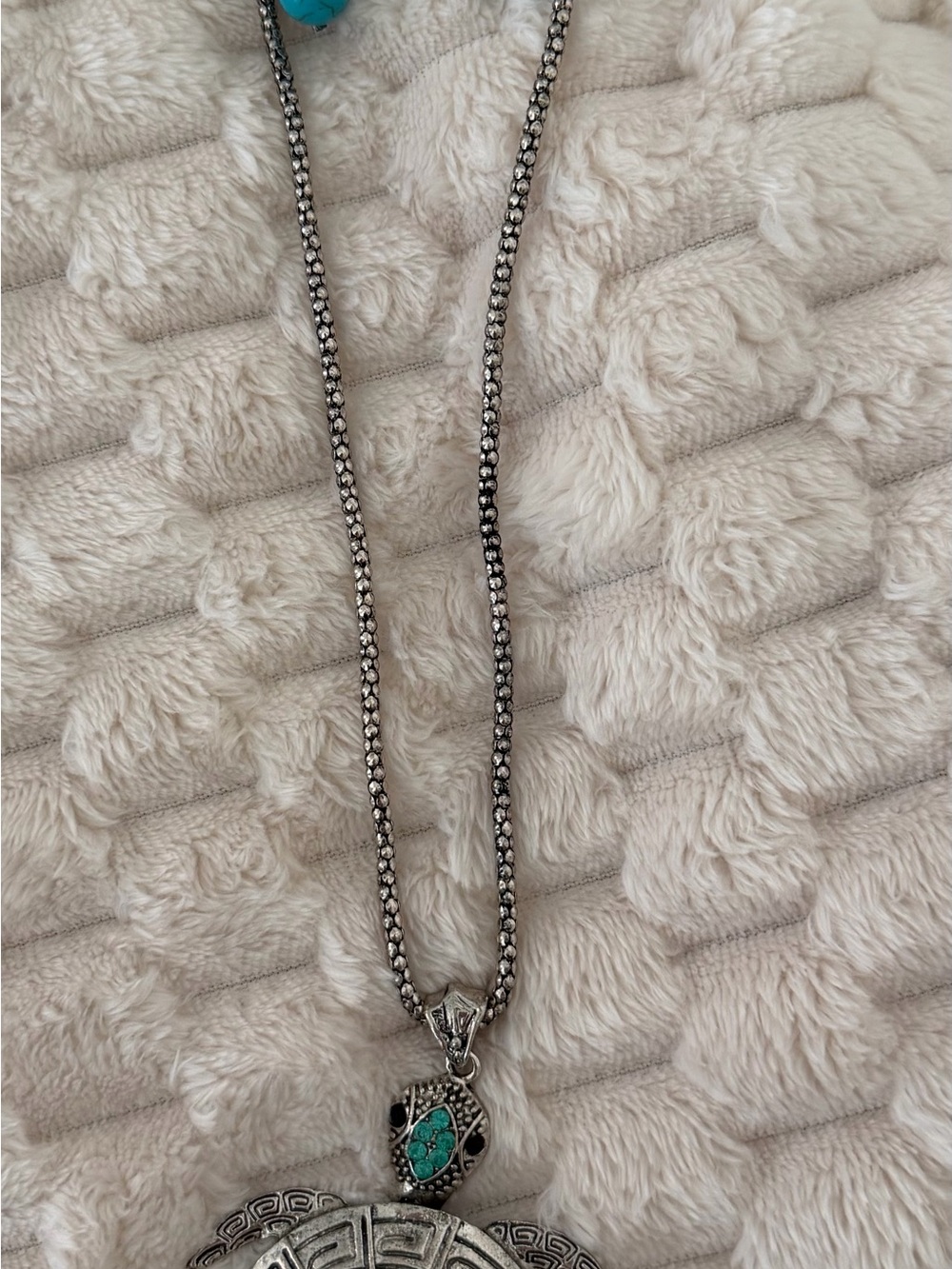 Source Unknown Silver-Tone Necklace with Turquoise Accent